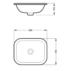 CAPEA-BACHA CUBA BLANCA RECTANGULAR 390X310 MM