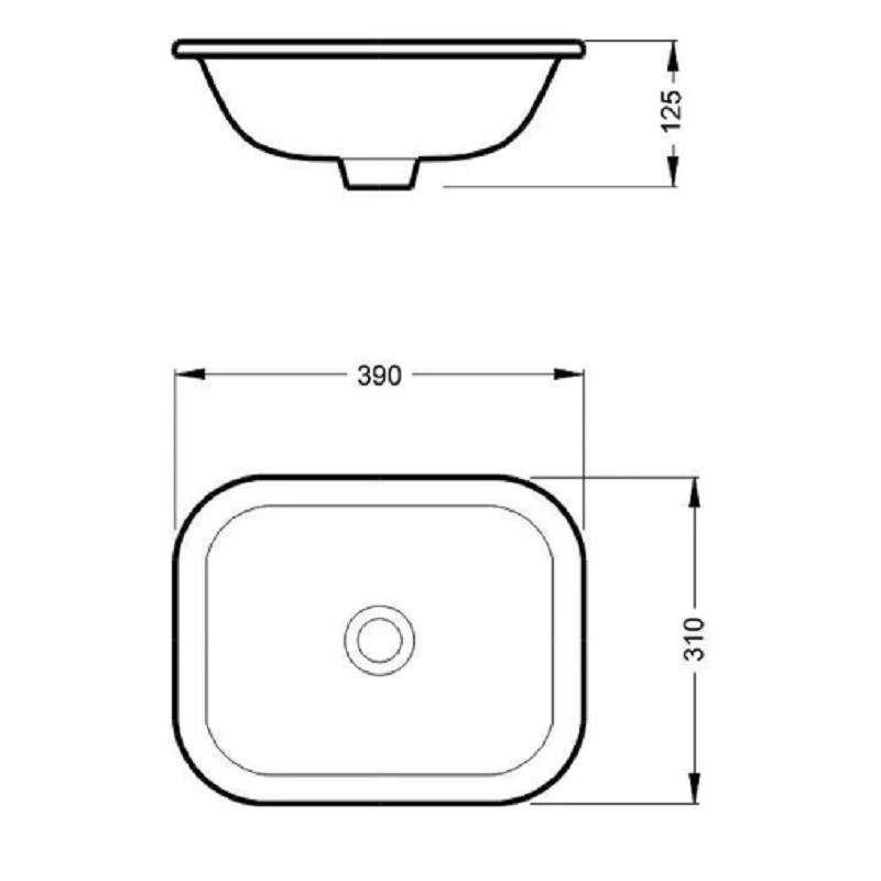 LAVSG60 Sink Sink Sink Resin White, 600 X 420 X 300 Mm - View #4