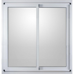 VENTANA ALUMINIO BLANCO VIDRIO ENTERO SIN GUIA 100CM X 110CM