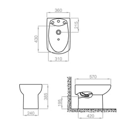 ROCA-DAMA SENSO BIDET LLUVIA 3AG BLANCO