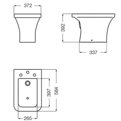 FERRUM MILENA BIDET 3AGUJERO BDF3J