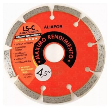 DISCO DE CORTE 115 DIAMANTADO LASER CONCRETO LS-C ALIAFOR