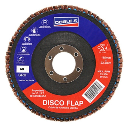 DISCO TIPO FLAP - 115MM - GRANO 60 - DOBLE A