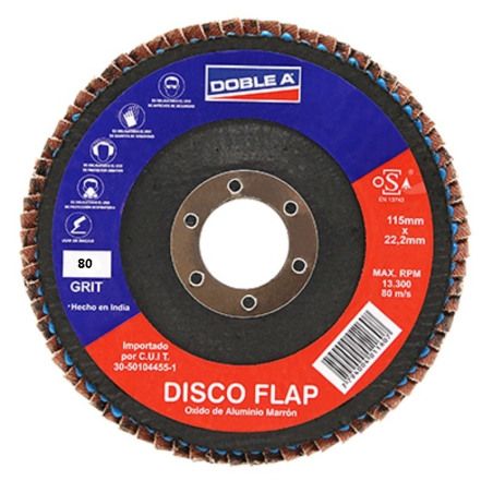 DISCO TIPO FLAP - 115MM - GRANO 80 - DOBLE A