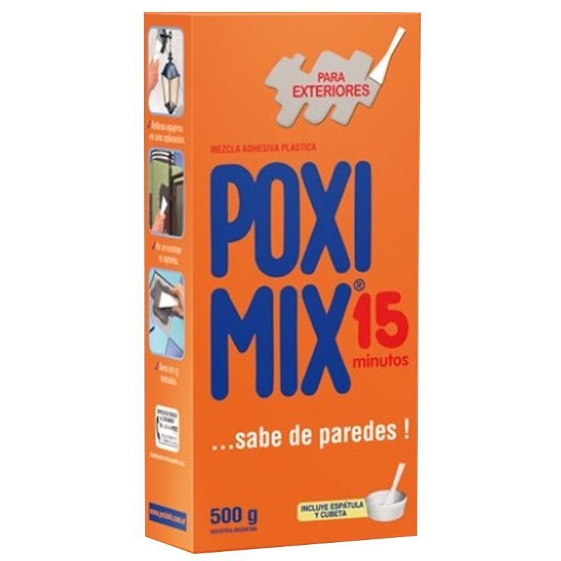 MEZCLA ADHESIVA PLÁSTICA POXI-MIX EXTERIOR X 500 GRS