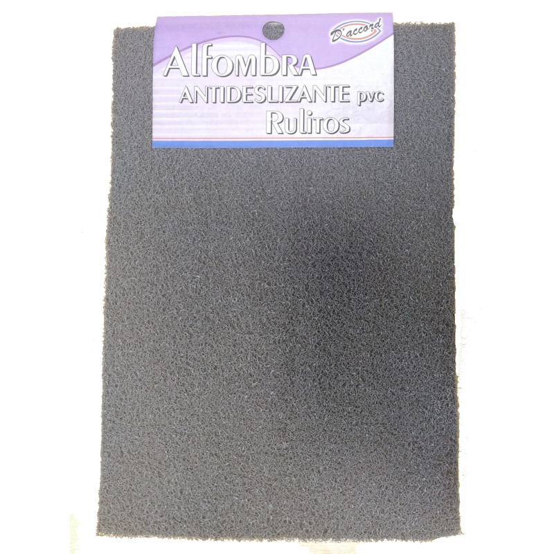 TAPETE FELPUDO RULITOS PVC GRIS 40X50 - DACCORD