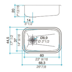 JOHNSON PILETA SIMPLE E-60A 68.3X44.5X20