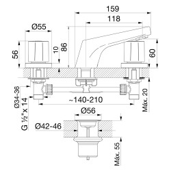 Grifería FV Obera lavatorio 207/G5