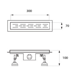 Desagüe lineal 300mm paralela Ideal