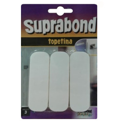 Topetina autoadhesiva goma rectangular blanco con espesor 5 mm Suprabond