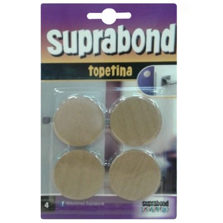 Topetina autoadhesiva goma circular símil madera con espesor 5 mm Suprabond