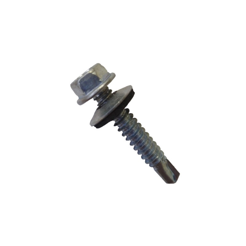 Tornillo autoperforante 14 x 1 ½'' con arandela marca TEL