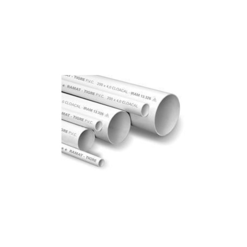 Caño PVC cloacal tubo top 63 mm x 2,8 mm x 4 mts