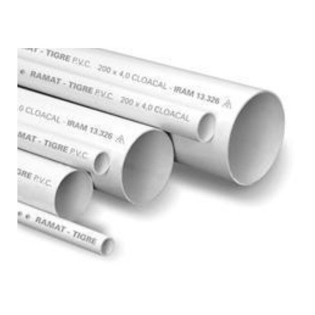 Caño PVC cloacal tubo top 63 mm x 2,8 mm x 4 mts