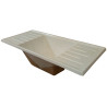 Pileta fibra de Vidrio Blanco - Reforzada con 2 mesada - 100x46cm - RUCO