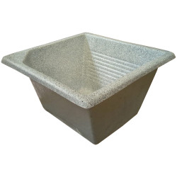 Pileta fibra de vidrio símil gris mara sin mesada 50x40cm - RUCO