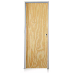 Puerta placa pino - Marco de aluminio blanco 70x10 - Valentinuz (Izquierda)