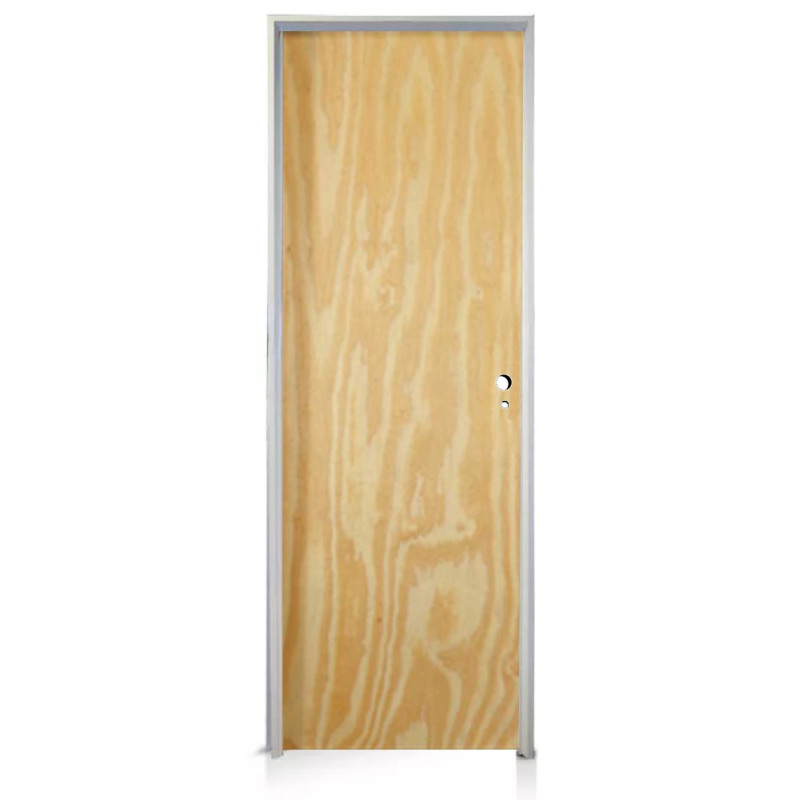 Puerta placa pino - Marco de aluminio blanco 70x10 - Valentinuz (Izquierda)