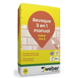 Weber revoque exterior mix E 3 en 1 30 kg terminaciones mm