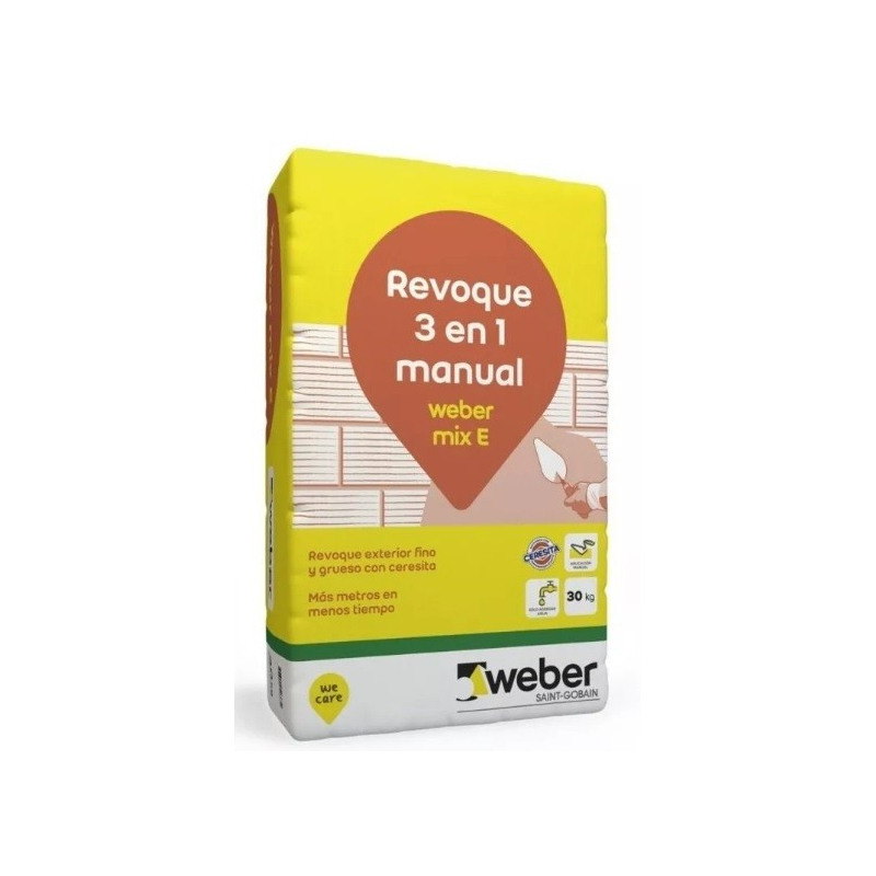 Weber revoque exterior mix E 3 en 1 30 kg terminaciones mm