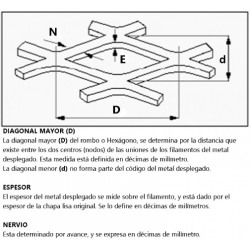 Metal desplegado 270x16x20 rollo 1,00mt x 10mts