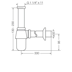 Sifón cromado para lavatorio FV-242