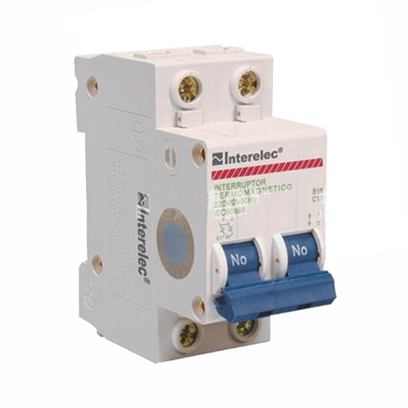 Interruptor termo magnético bipolar DIN 2X40 Amp Interelec