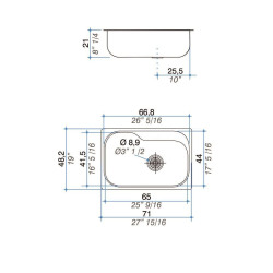 Johnson pileta simple Luxor Compact - Sin orificio - Pulido