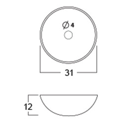 Bacha PIU microcemento negro 310mm (31x12)