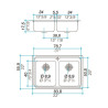 Johnson pileta doble Q084A - 1 orificio con orificio para dosificador