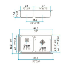 Johnson pileta doble Q085A 1 orificio con orificio dosificador