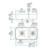 Johnson pileta doble r-37/18 - 63.3 x 34 x 18cm no incluye grifería