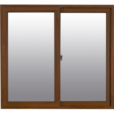 Ventana Nexo PVC Confort wood - Vidrio entero - Sin guía - 100x110cm