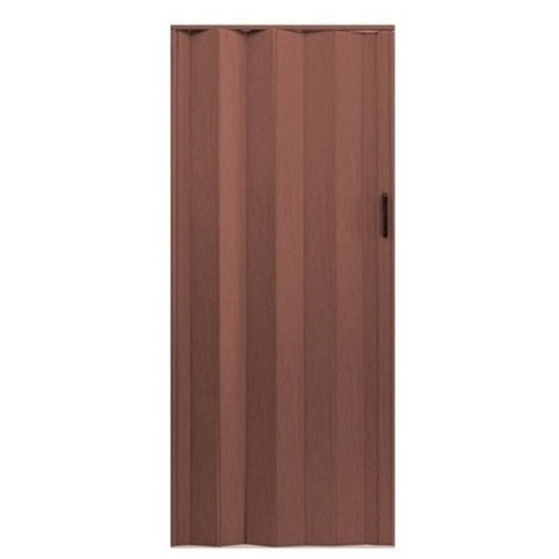 FG - Puerta plegadiza PVC con traba - ciega - cedro 118x200 cm