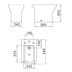 Ferrum Temple Bidet 3 Agujeros - Blanco - BBA1X