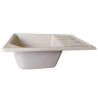 Pileta fibra de vidrio reforzada con mesada izquierda Beige 75x46cm - RUCO