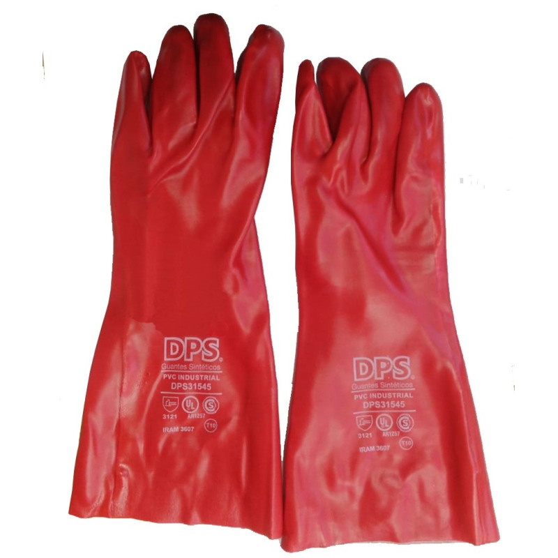 Guantes PVC rojo 40cm